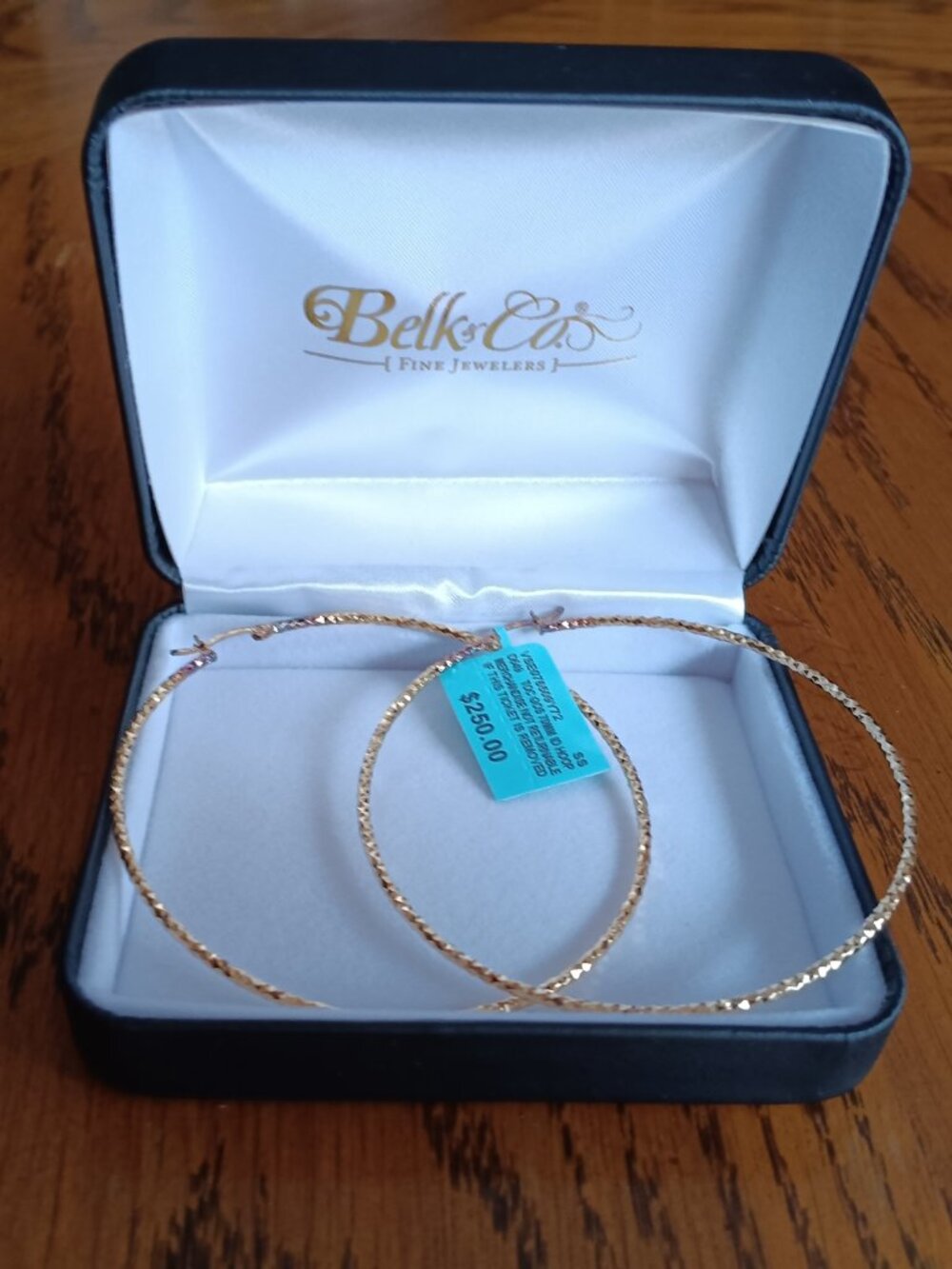 NEW Belk & Co 2mm x 70mm Round Tube Hoop Earrings in Gold Over Sterling Silver